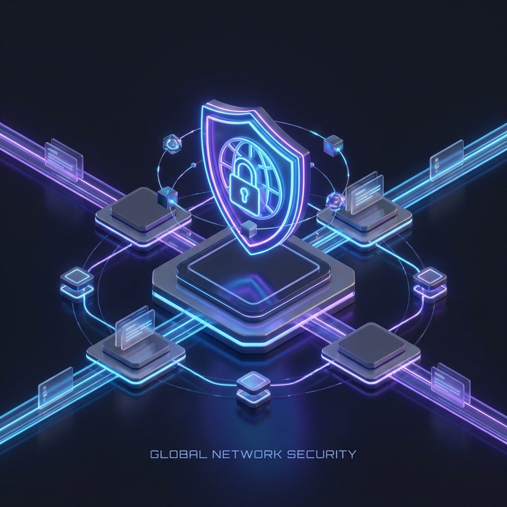 Global Network Security Illustration